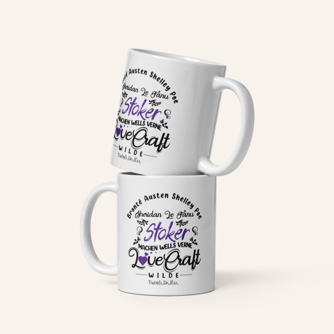 Taverna da Ilsa I Dark Academia Aesthetic I Great Writers Mug Gothic Writers White Glossy Mug Mug Taverna da Ilsa 