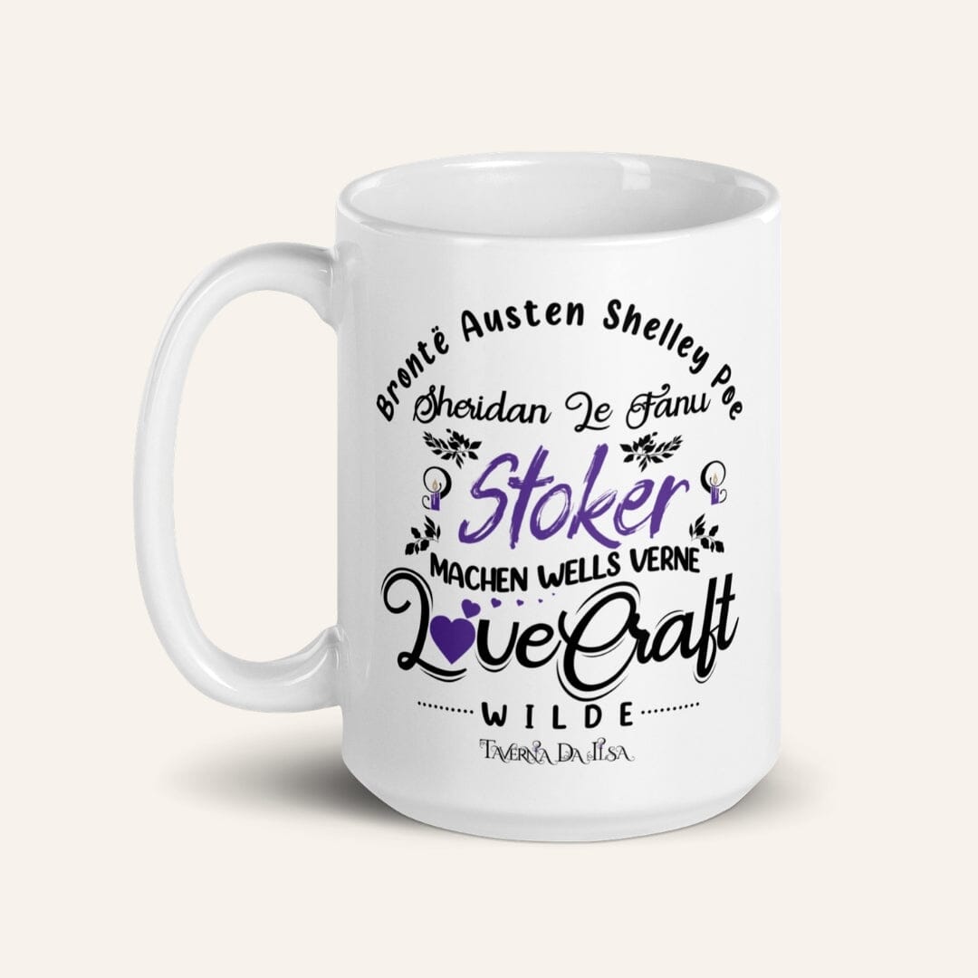 Taverna da Ilsa I Dark Academia Aesthetic I Great Writers Mug Gothic Writers White Glossy Mug Mug Taverna da Ilsa 