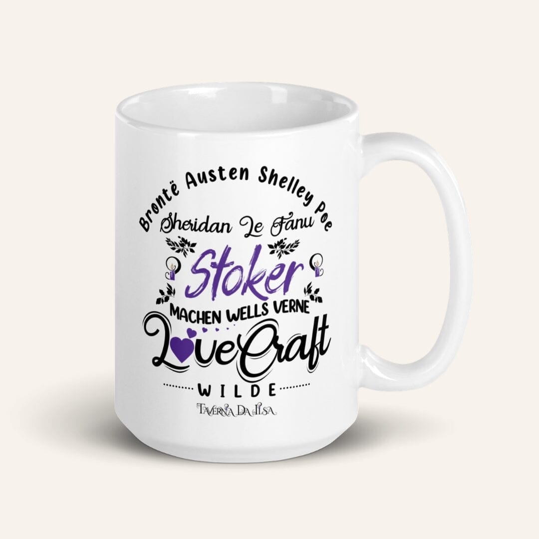 Taverna da Ilsa I Dark Academia Aesthetic I Great Writers Mug Gothic Writers White Glossy Mug Mug Taverna da Ilsa 