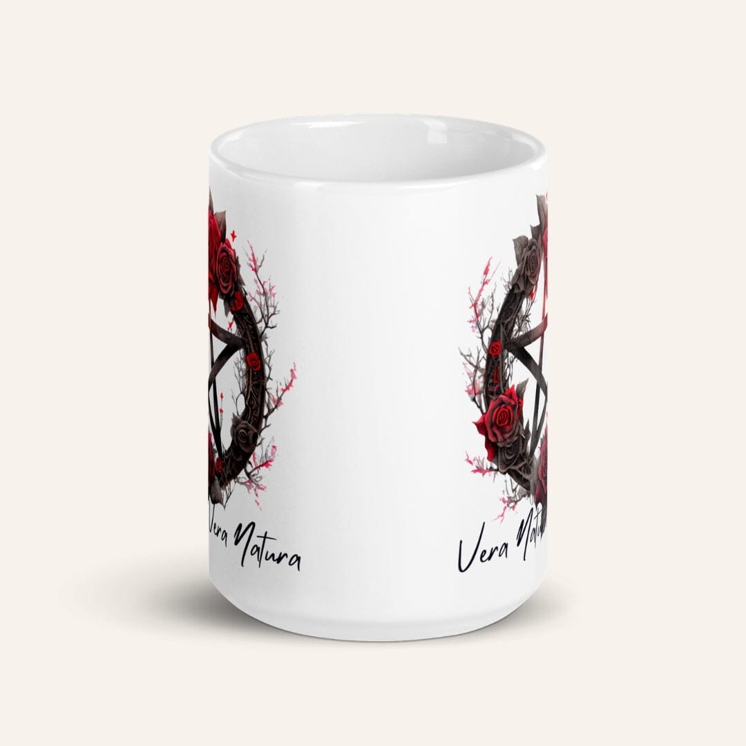 Dark Art Grunge Goth Occult Gothic Aesthetic I Latin Phrase Vera Natura White Glossy Mug Mug Taverna da Ilsa 