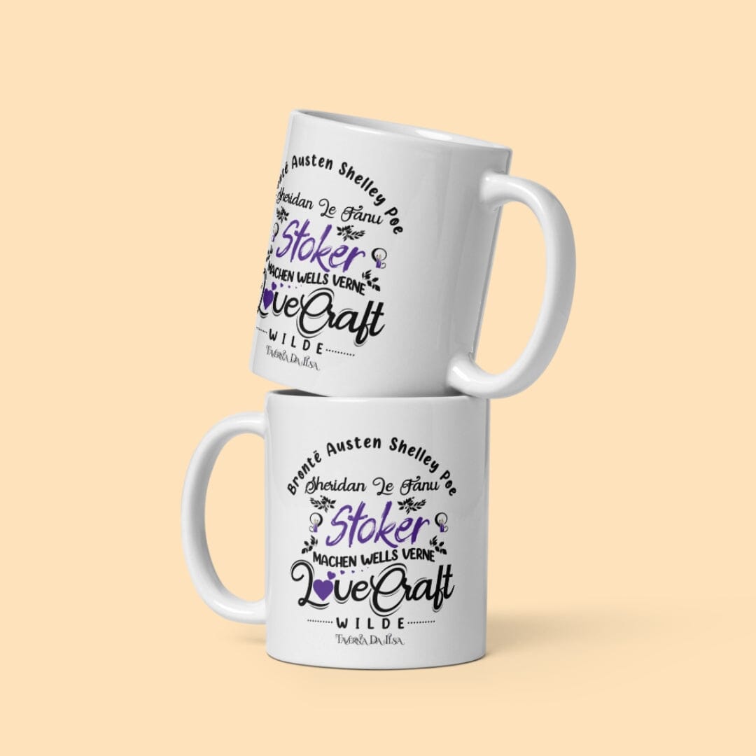 Taverna da Ilsa I Dark Academia Aesthetic I Great Writers Mug Gothic Writers White Glossy Mug Mug Taverna da Ilsa 