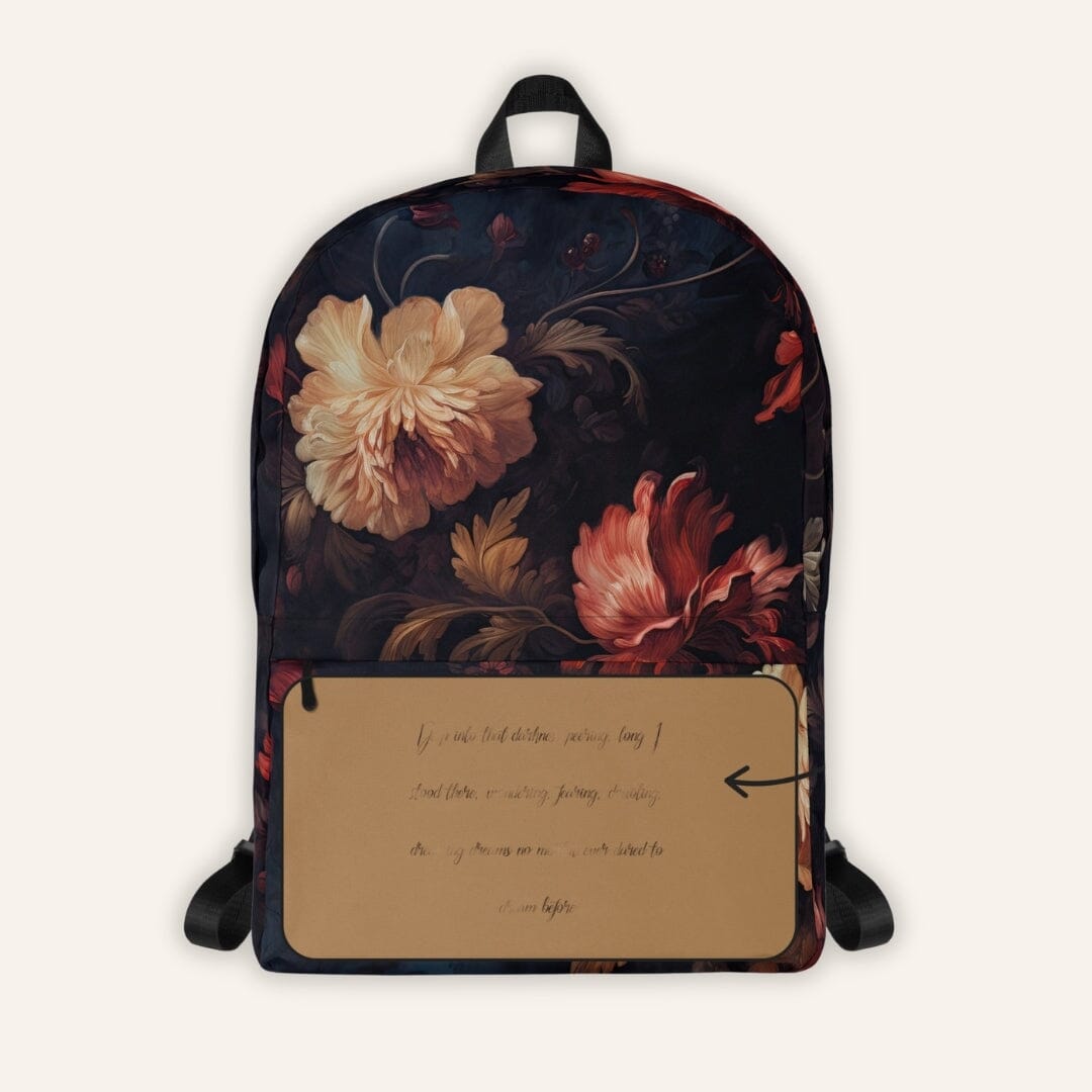 Dark Academia Aesthetic Gothic Floral Rococo Backpack Bags Taverna da Ilsa 