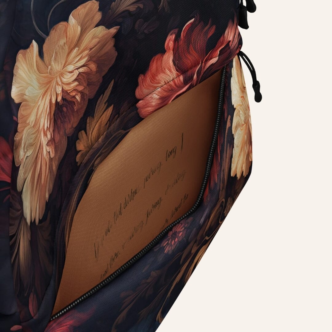 Dark Academia Aesthetic Gothic Floral Rococo Backpack Bags Taverna da Ilsa 
