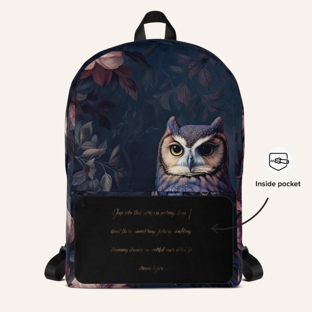 Dark Academia Rococo Owl Backpack Bags Caipora Books 
