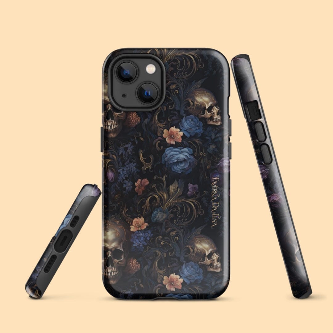 Dark Academia Aesthetic Floral Skull Classic Gothic Tough iPhone Case Phone Case Taverna da Ilsa Glossy iPhone 13 