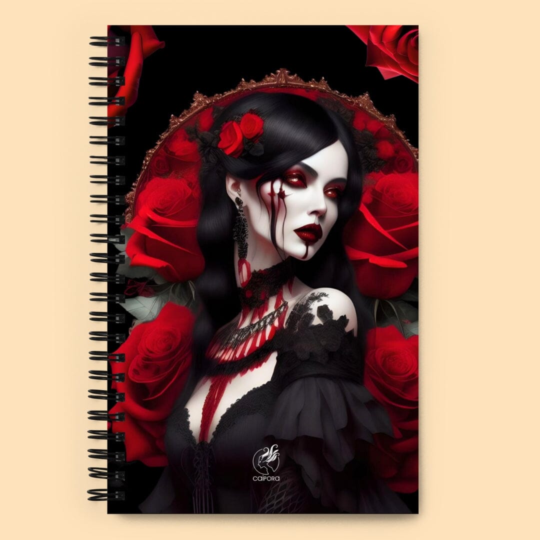 Catrina Manuela Vampire Occult Gothic Spiral Notebook Caipora Books 