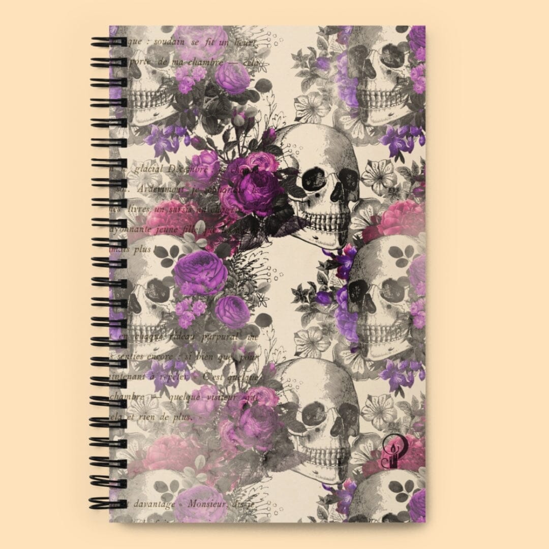 Dark Academia Gothic Floral & Skull Spiral Notebook Taverna da Ilsa 