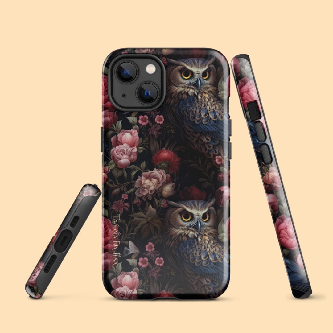 Taverna da Ilsa Dark Academia Aesthetic I Tough iPhone Case Floral Gothic Owl I Gothic Rococo Taverna da Ilsa Glossy iPhone 13 