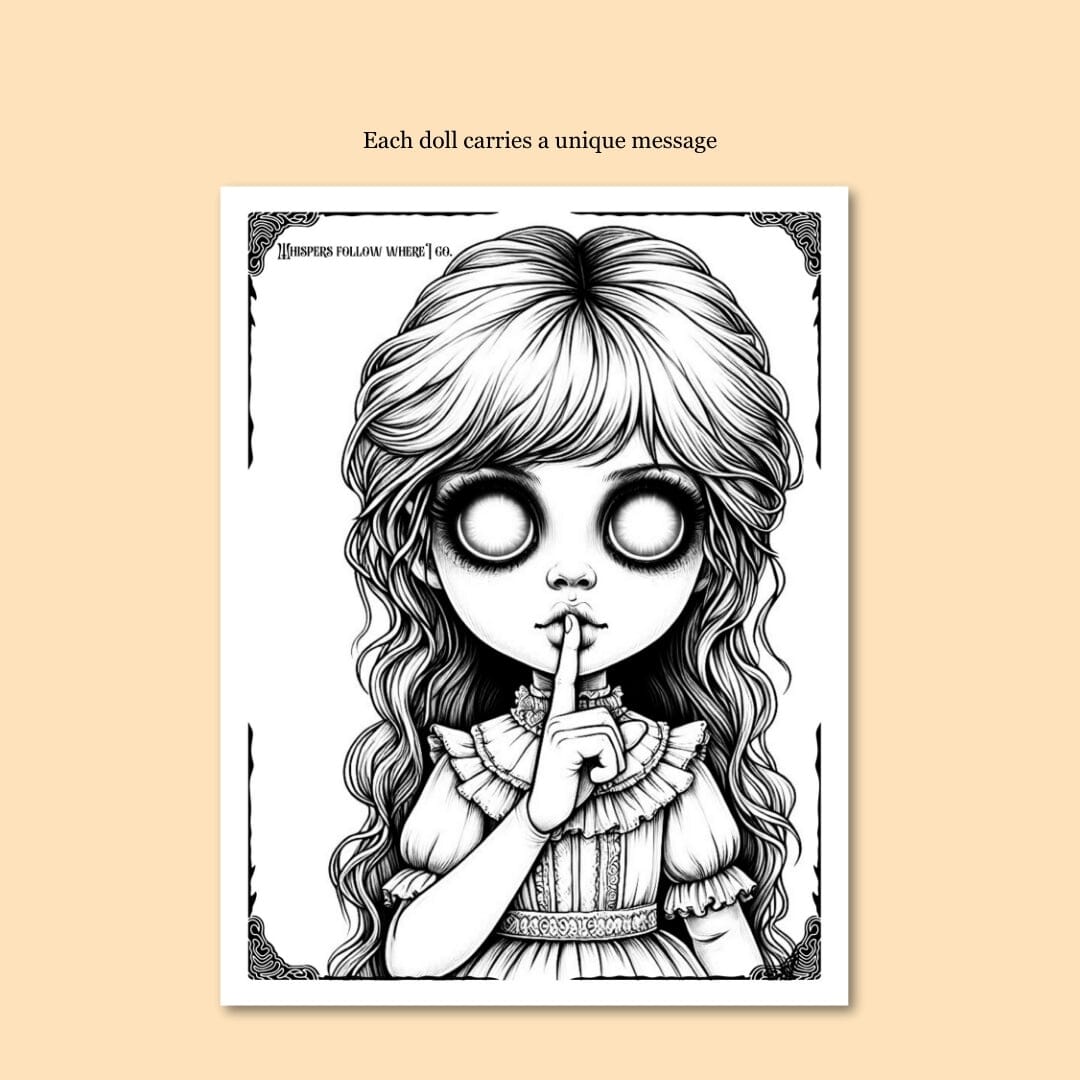 The Haunting of Dollhouse I Sided Coloring Book for Teens &amp; Adults coloring books Caipora Books 