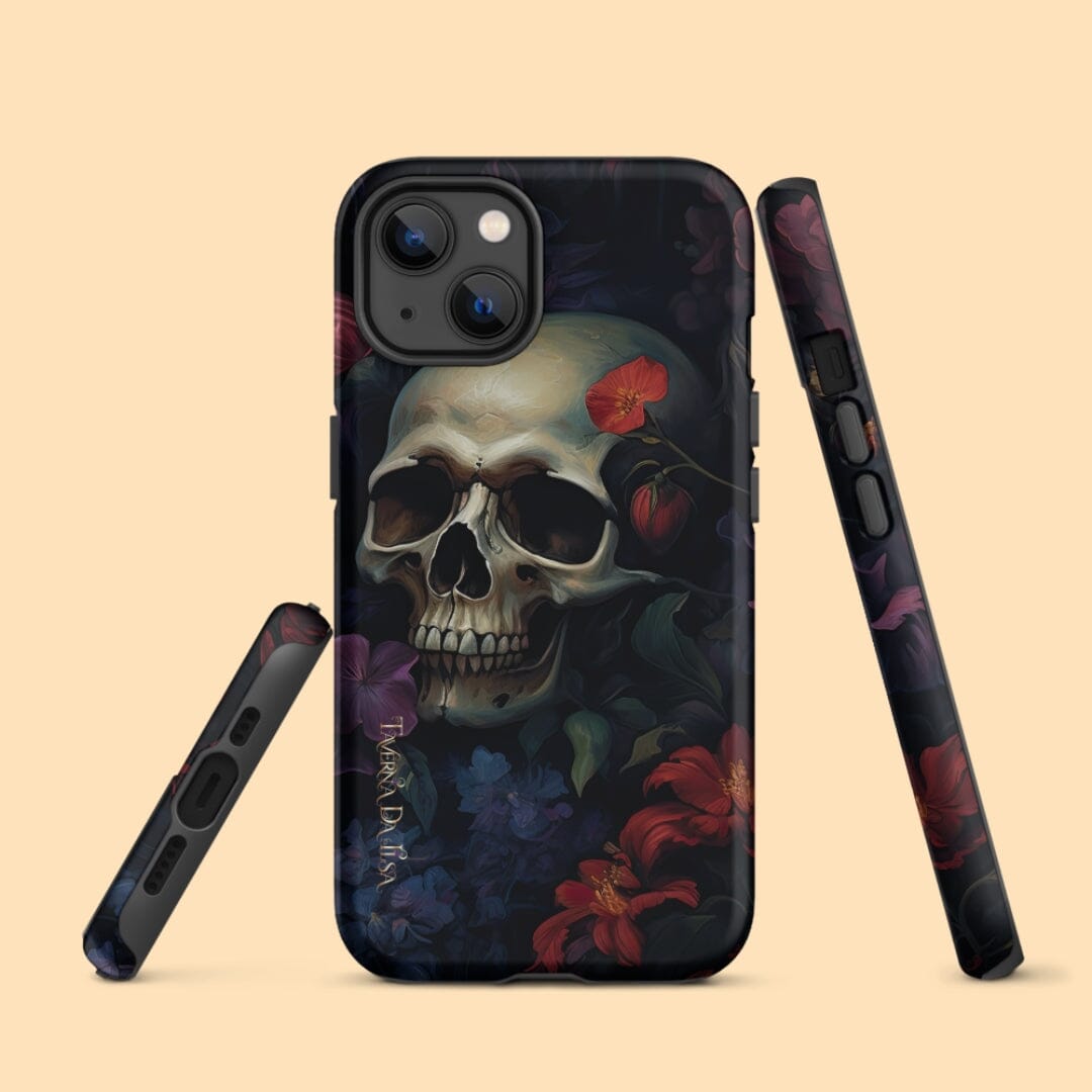 Dark Academia Aesthetic Gothic Skull Red Flowers Tough iPhone Case Phone Case Taverna da Ilsa Matte iPhone 13 