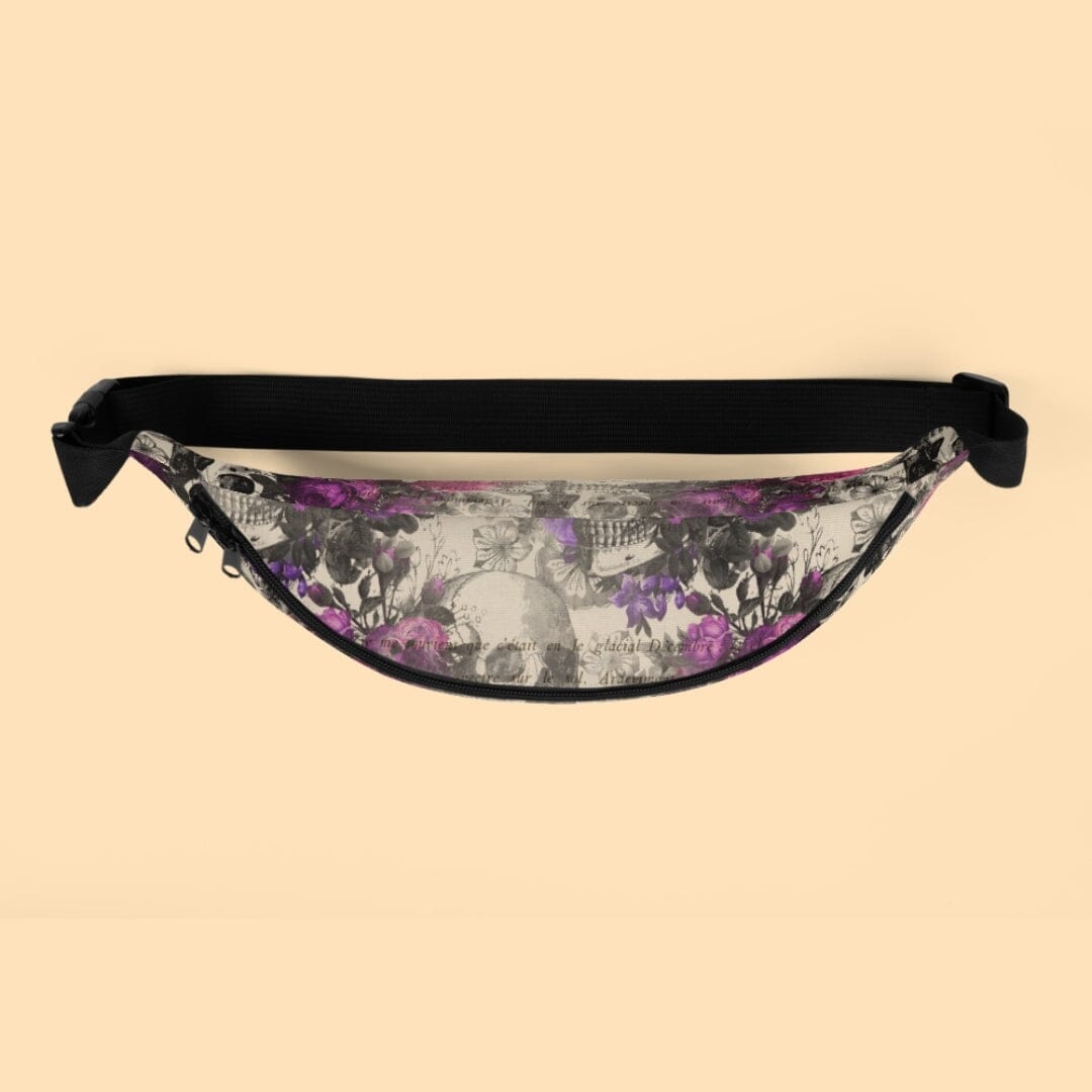 Dark Academia Gothic Floral &amp; Skull Fanny Pack Acessoires Taverna da Ilsa 