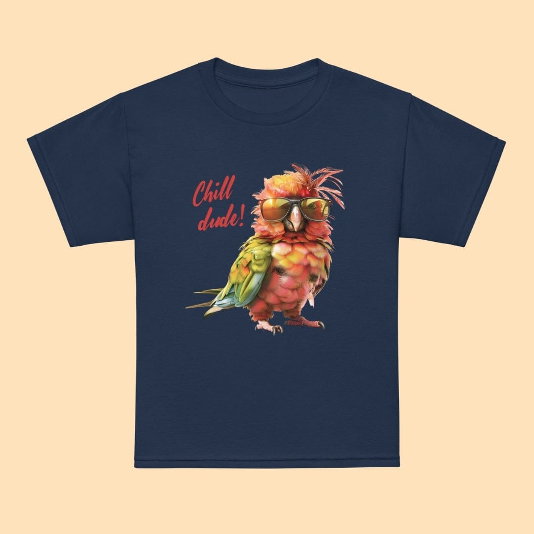 Cill Out Quirky Bird Youth T-Shirt – Whimsical Comfort for Young Explorers Caipora Books 