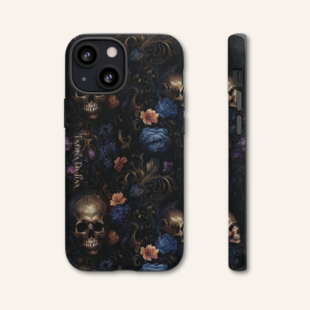 Dark Academia Aesthetic Floral Skull Classic Gothic Tough iPhone Case Phone Case Taverna da Ilsa 