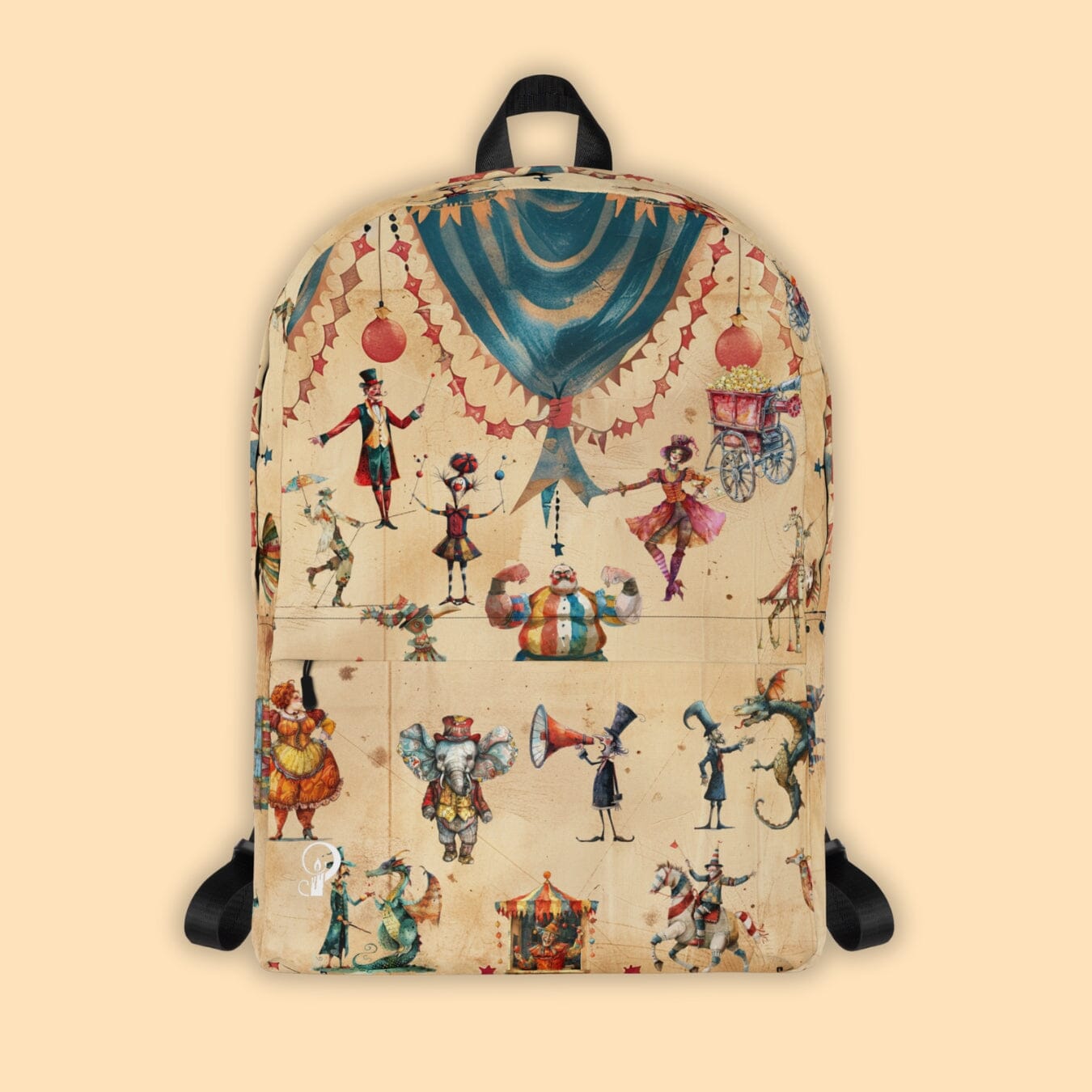 Quirky Circus Gothic Backpack Whimsical & Weird Bag for Kids