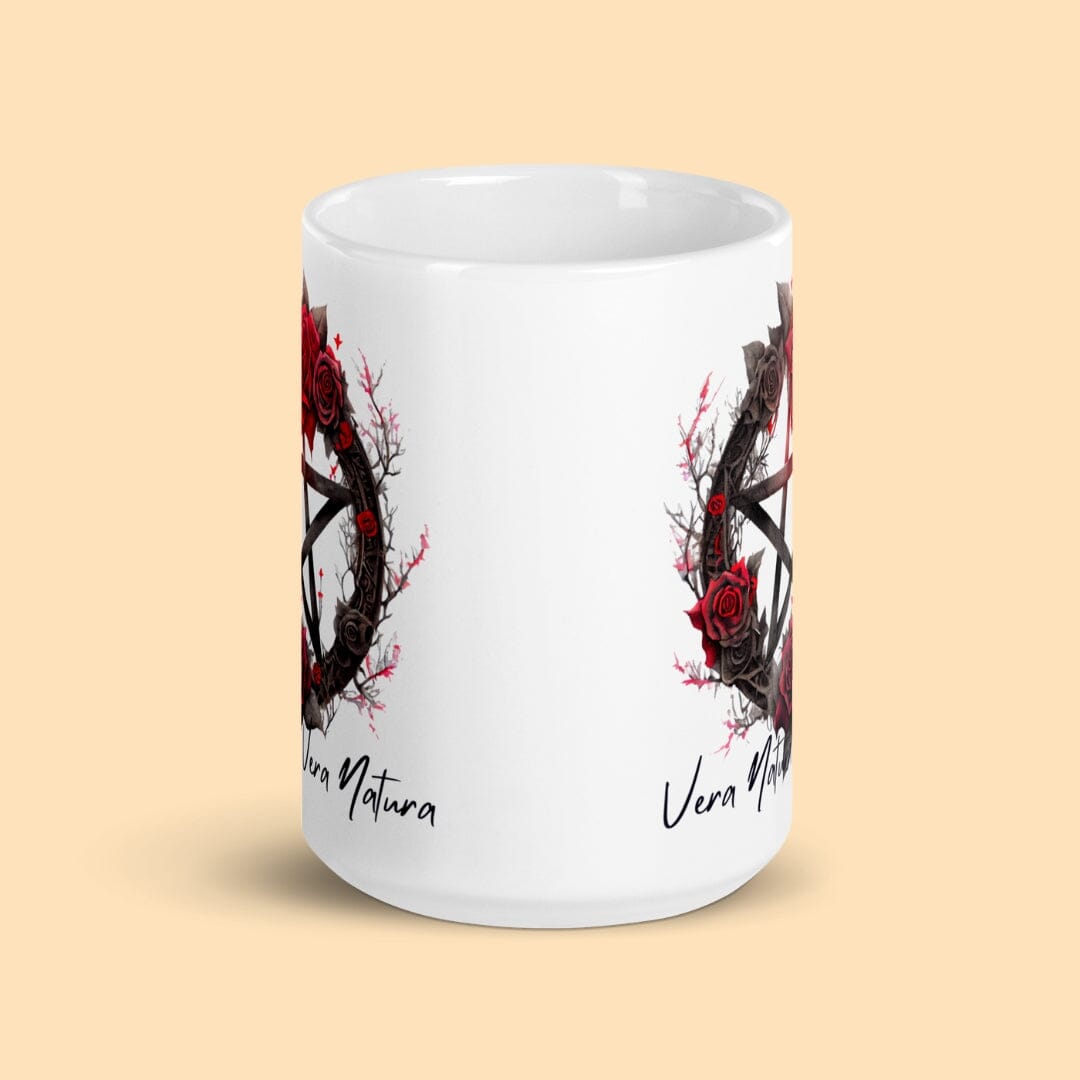 Dark Art Grunge Goth Occult Gothic Aesthetic I Latin Phrase Vera Natura White Glossy Mug Mug Taverna da Ilsa 