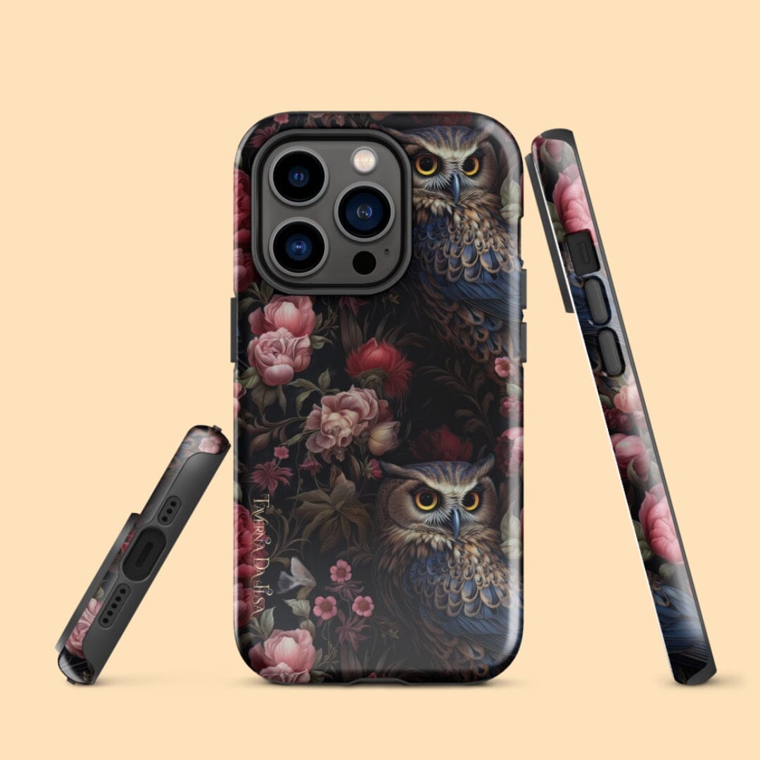 Taverna da Ilsa Dark Academia Aesthetic I Tough iPhone Case Floral Gothic Owl I Gothic Rococo Taverna da Ilsa Glossy iPhone 14 Pro 