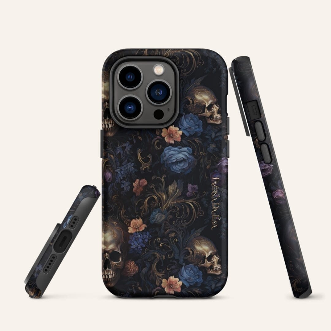Dark Academia Aesthetic Floral Skull Classic Gothic Tough iPhone Case Phone Case Taverna da Ilsa 