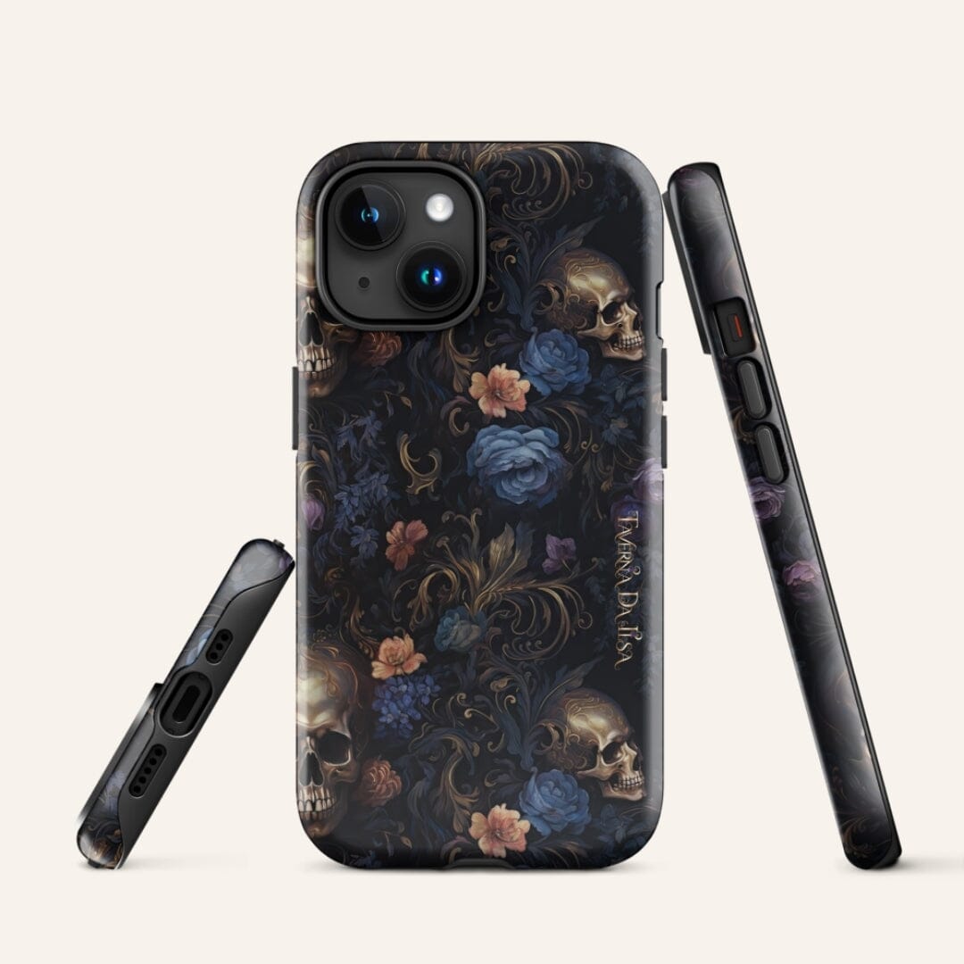 Dark Academia Aesthetic Floral Skull Classic Gothic Tough iPhone Case Phone Case Taverna da Ilsa 