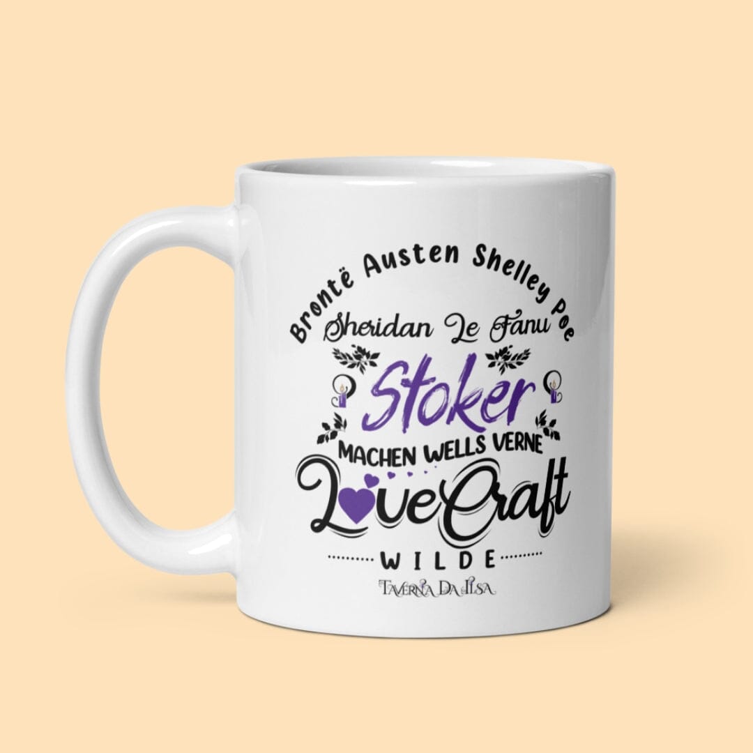 Taverna da Ilsa I Dark Academia Aesthetic I Great Writers Mug Gothic Writers White Glossy Mug Mug Taverna da Ilsa 11 oz 