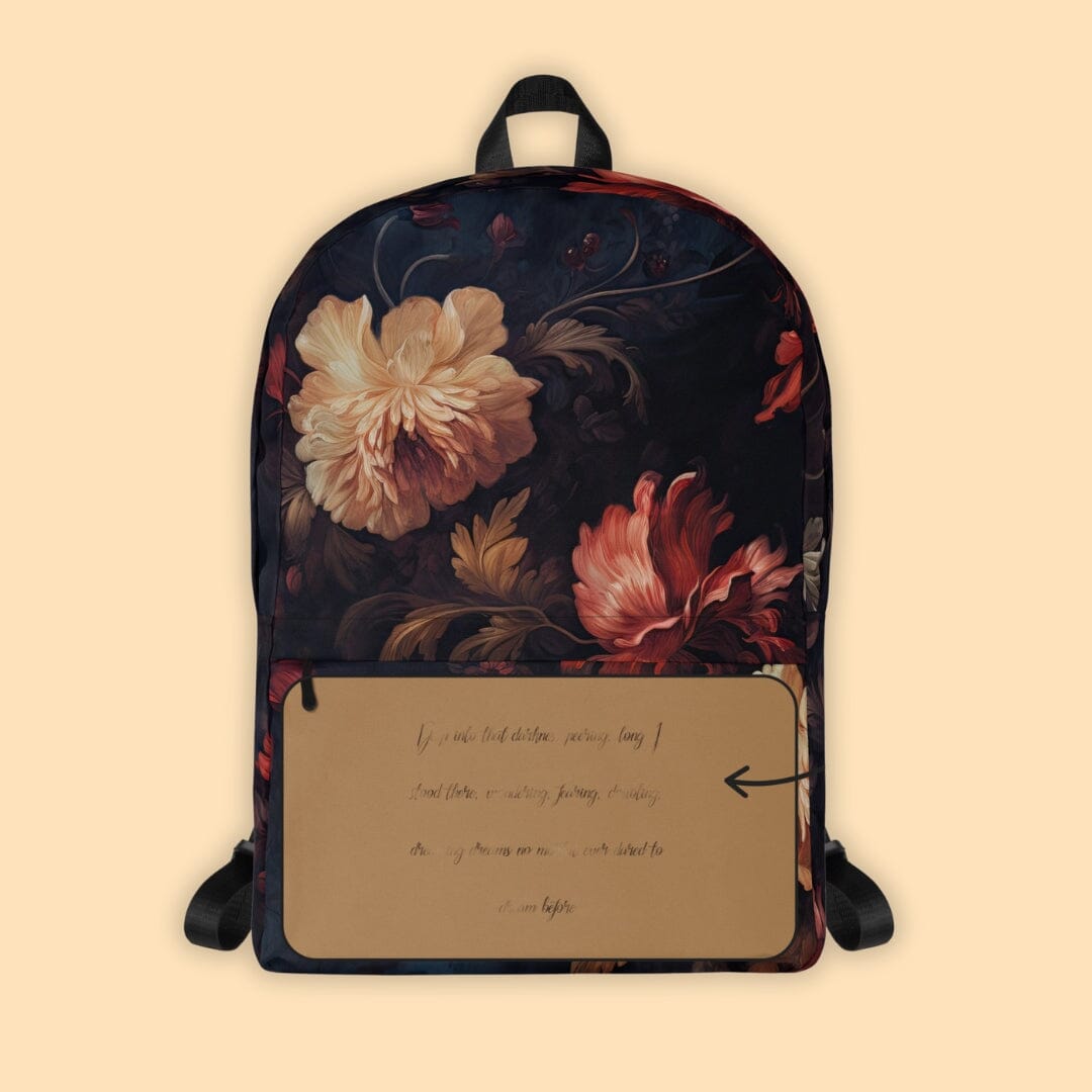 Dark Academia Aesthetic Gothic Floral Rococo Backpack Taverna da Ilsa 