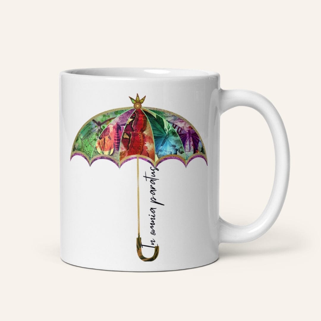 Taverna da Ilsa I Dark Academia Aesthetic In Omnia Paratus White glossy Mug Mugs Taverna da Ilsa 