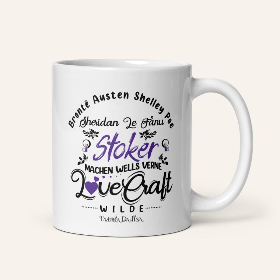 Taverna da Ilsa I Dark Academia Aesthetic I Great Writers Mug Gothic Writers White Glossy Mug Mug Taverna da Ilsa 