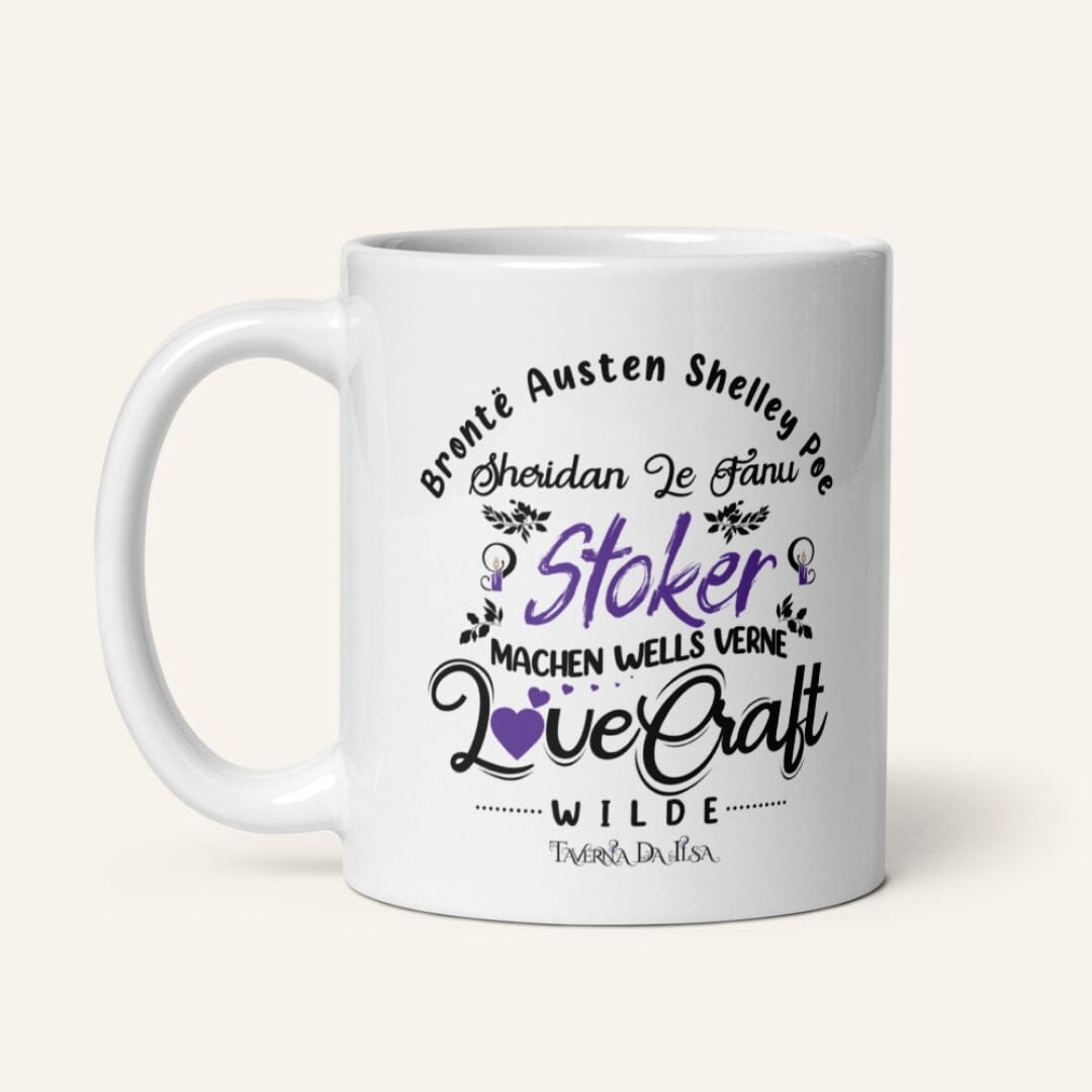 Taverna da Ilsa I Dark Academia Aesthetic I Great Writers Mug Gothic Writers White Glossy Mug Mug Taverna da Ilsa 