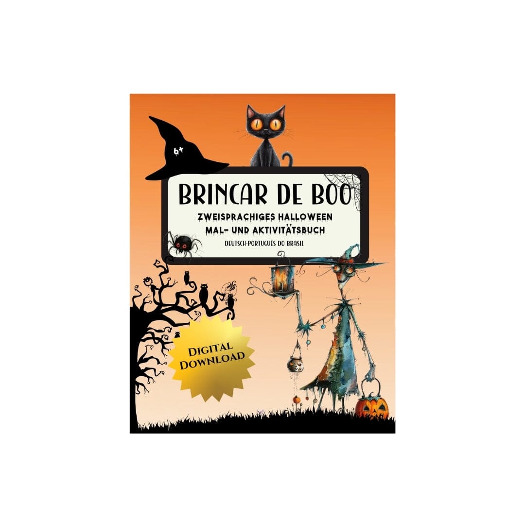 Bilingual Edition Brazilian Portuguese / German I Digital Brincar de Boo: Zweisprachiges Halloween Mal- und Aktivitätsbuch Digital Pages Caipora Books 