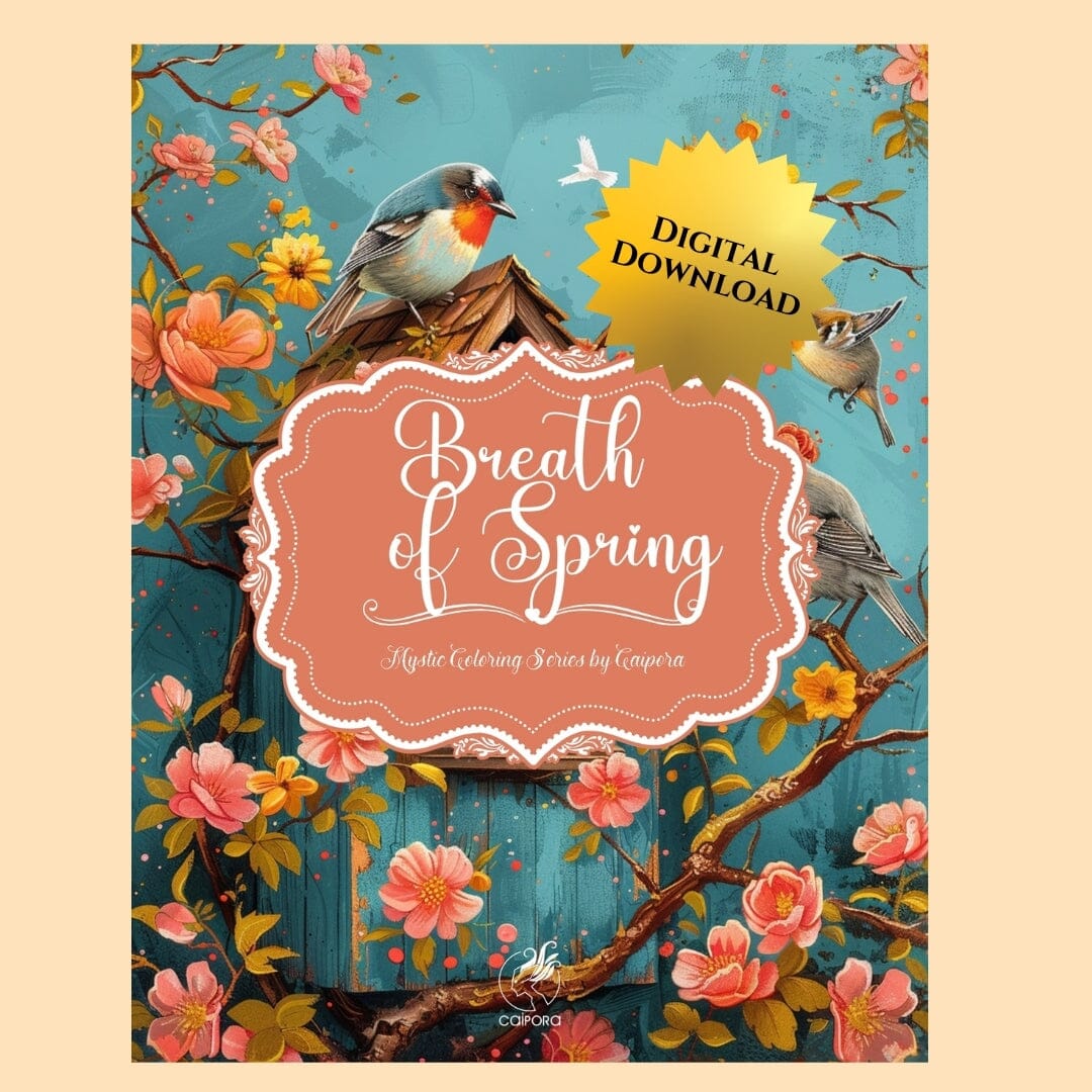 Digital Product Breath of Spring Coloring Book for Adults I 10 Pages Digital Pages Caipora Books 
