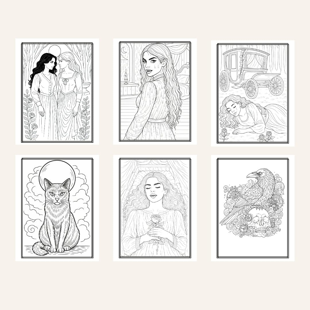 Carmilla by Le Fanu I Coloring Edition Digital Pages Digital Pages Caipora Books 
