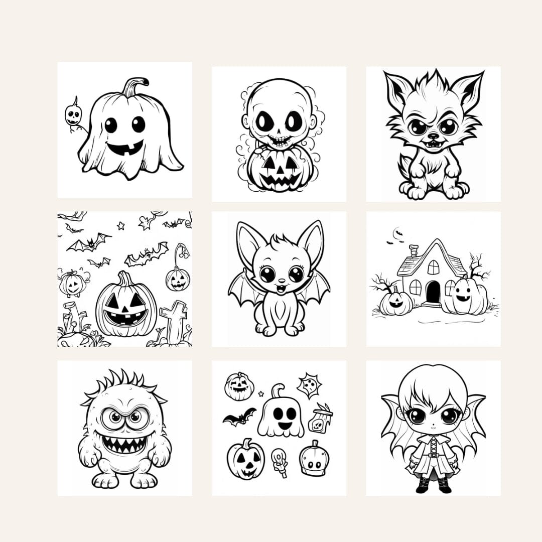 Halloween Fun Digital Coloring Pages for Kids Digital Pages Caipora Books 