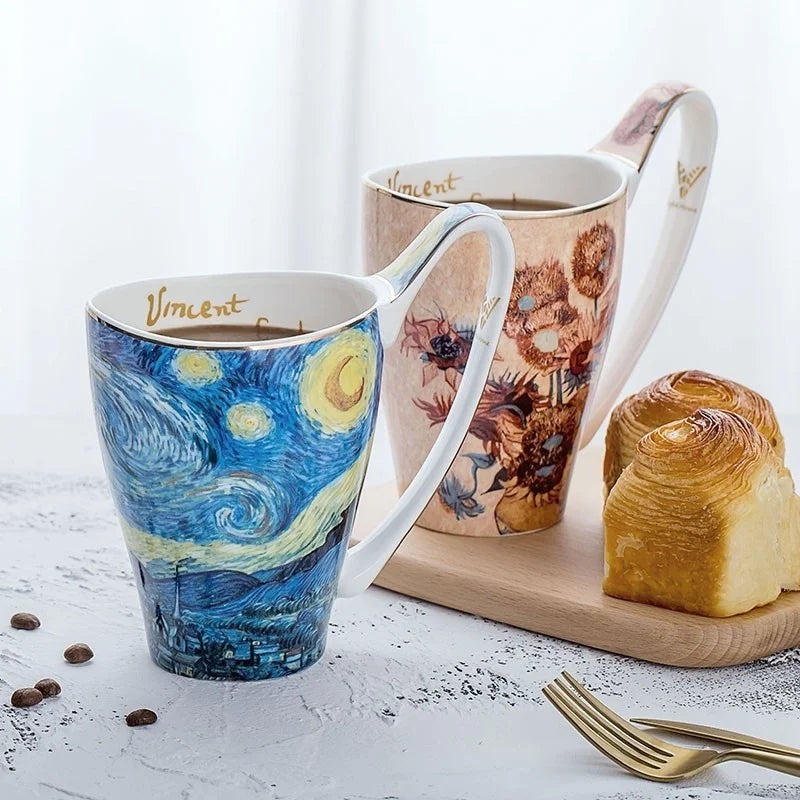 Taverna da Ilsa I Van Gogh Famous Oil Painting Series Work Of Art Retro Literary Coffee Tea Mug Ultra-large Capacity Bone China Breakfast Milk Cup Mug Taverna da Ilsa 