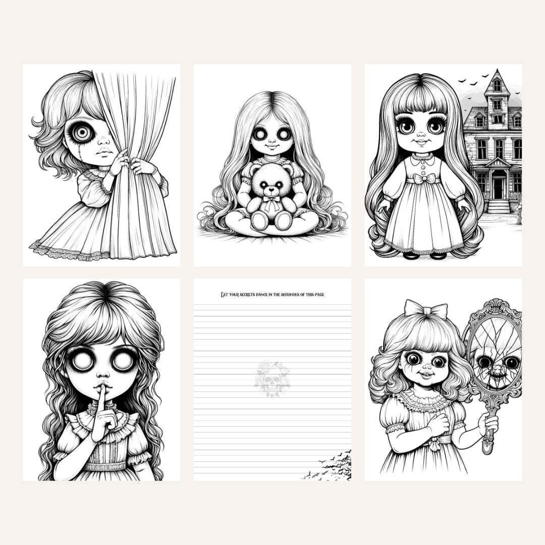 The Haunting of Dollhouse 15 Digital Pages for Teens & Adults Digital Caipora Books 