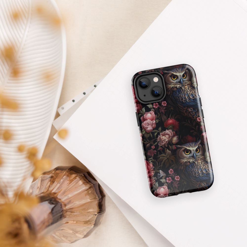 Taverna da Ilsa Dark Academia Aesthetic I Tough iPhone Case Floral Gothic Owl I Gothic Rococo Taverna da Ilsa 